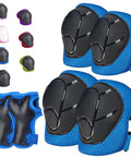 All In One Kids Protective Gear Set 6 In 1 Knee Pads Elbow Pads Wrist Guards For Ages 3 To 14 Boys Girls Adjustable