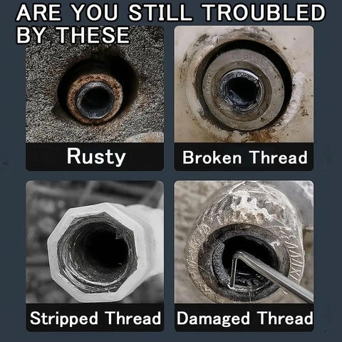 Image showing rusty, broken, stripped, and damaged threads in pipes.