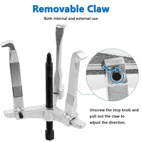 Hardcore Grease Monkey Approved Reversible Three Jaw Gear Puller Bearing Separator Removal Tool for internal and external use.