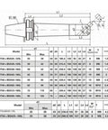 Heavy Duty CNC Collet Rockin Forty Five Degree Rough Boring Edge For BT40 BSA Tool Holders dimensions and specifications chart.
