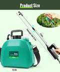 Product dimensions of Powerful Battery Powered Sprayer 2 Gallon Electric Weed Sprayer with telescopic wand and battery indicator