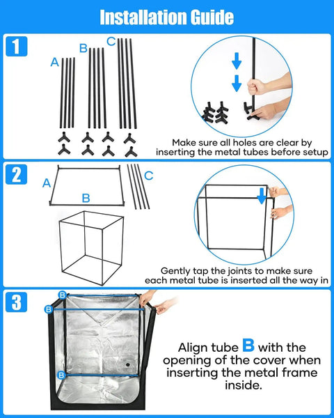 Installation guide for All In One 3D Printer Table With Enclosure Heavy Duty Workstation With Two Tier Filament Storage showing assembly steps