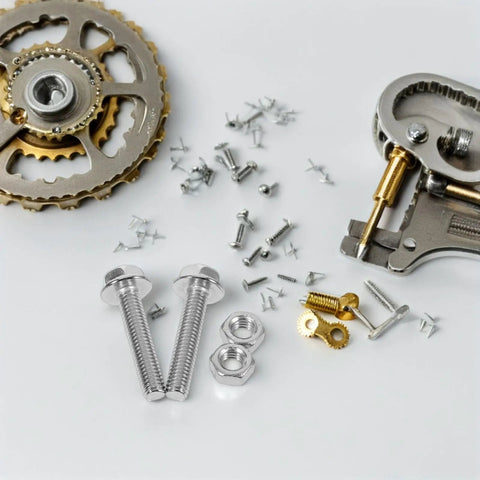 Beefy Heavy Duty Stainless Steel Hex Socket Cap Screws And Nut Set M6x30 Flat Head Bolts With Washers, gears, and parts