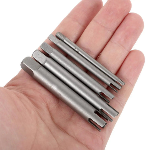 Get That Stubborn Screw Out With This Badass Metal Extractor Kit For Metric Sizes 2-6mm. Perfect For Home Repairs And DIY Hustle When Bolts Get Stripped Or Seized Up. No More Guessing, Just Grab The Right Size Bit And Make It Easy To Twist Those Screws. metal screw extractor bits 2-6mm in hand