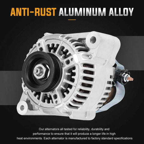 High Output 70 Amp Alternator Replacement For 1996-2002 4Runner T100 Tacoma Tundra 3.4L V6 CW Rotation With 4 Groove S4 Pulley