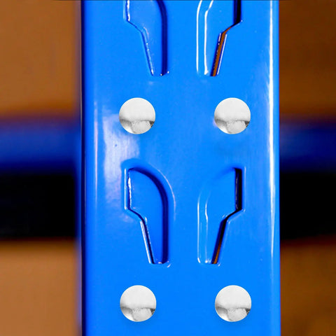 Heavy Duty Galvanized M5 Pallet Rack Pins And Safety Bolts on blue shelving