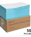 500 Count Fanfold 4x6 Thermal Labels With Perforated Line, Permanent Adhesive, Printer Friendly For Zebra And Rollo