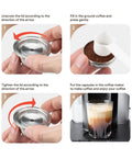 Step-by-step guide to using the Reusable Coffee Pod For Nespresso VertuoLine Machines Compatible With ENV135 ENV150 Plus And GCA1 80ml 2.7oz Double Espresso Capsule Kit With Scoop Brush 5 Silicone Rings Eco Friendly