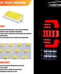 I1MOTOR LED tail light for 2000–2006 Suburban/Yukon/Tahoe; glossy black housing, clear lens, red LED brake/turn lights