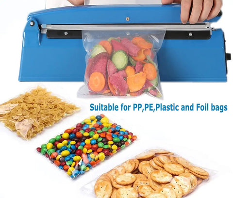 Poly Bag Heat Sealer Machine For Plastic Bags PE PP 8 Inch Sealer With Adjustable Time Auto Heat Control sealing snacks