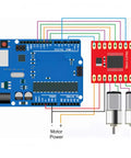 TB6612FNG Dual Channel DC Stepper Motor Driver Module connected to Arduino and motors for ESP32, Raspberry Pi use