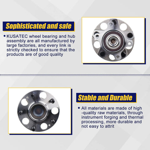 Rear Wheel Hub And Bearing Assembly 512257 2 Pack Set Compatible With Honda Civic DX GX LX 2006 2011 With ABS 5 Lug