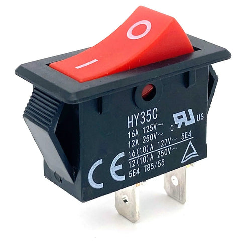Beefy SPST Rocker Switch 2 Pin 16A 125V Or 12A 250V Push Button Control For Industrial Equipment Power Tools And HVAC Systems Direct Replacement For Burnt Contacts And Intermittent Failures close view