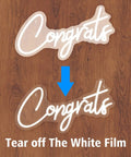 White Congrats Neon Sign Dimmable LED Wall Art For Graduation Party And Wedding Backdrop 17.7 By 9 Inches, film removal guide