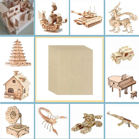 Unfinished basswood sheets, 25 pcs, 150x100x1.5 mm, light plywood for crafts and DIY projects