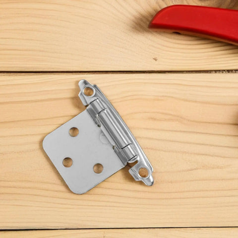 Heavy Duty Self Closing Cabinet Hinges Made Of Rustproof Iron With Easy Installation For Kitchen Cabinets And Furniture Doors 4 Pack Ideal For Auto Close Function Strong Quiet Durable Hardware on wooden surface.