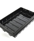 Stacked 10 Pack Thickened Seed Starter Trays Reusable Plastic Plant Seedling Trays for Germination and Propagation, 14.5 by 9 inches.