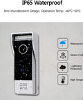 Smart Video Intercom System With 7 Inch WiFi Doorbell Monitor 1080P HD Camera Night Vision waterproof design with icons