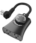 Outdoor Light Timer With Photocell Sensor Waterproof Dusk To Dawn Control with 2 Grounded Outlets and Countdown Dial
