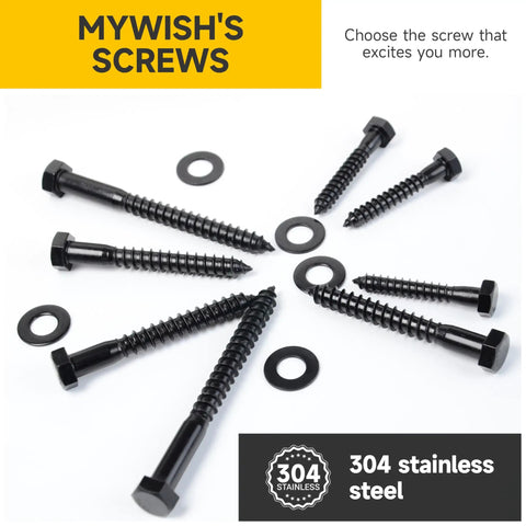 Heavy Duty 1 Quarter Inch By 2 Inch Lag Bolts Set With Stainless Steel Flat Washers For Wood Construction Hex Head Screws
