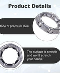 Close-up of Six Pack Bicycle Crank Bearing Set 5/16 Inch 7 Balls 38 OD 24 ID 8 MM Ball Size Replacement Bottom Bracket Bearings detail