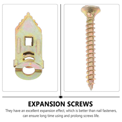Heavy Duty Self Drilling Drywall Anchors Set Carbon Steel 40 Pack Golden Finish Versatile For Sheetrock And Plaster Quick Screw In Installation Strong Hold For Shelves And Fixtures, expansion screw and anchor close-up