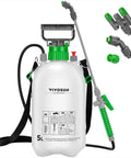 1.35 Gal 5L Pump Sprayer For Plants And Lawn Care Weeds And More Three Nozzles 50 Inch Hose Pressure Relief Valve Adjustable Spray