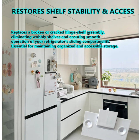 Refrigerator Hinge Shelf Assembly Replacement DA97-05251B Direct OEM Fit For Top Brand Models Compatible With 2049739 And DA97-05251A in kitchen setting