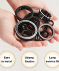 Hands holding black 60 Pack Nylon Wire Grommets for Cables and Hoses, Easy Install With 15.8mm Mounting Hole, PA Nylon Protective Bushing