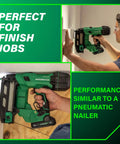 18 Volt Cordless Brushless 16 Gauge Finish Nailer Kit With 2.0Ah Battery for trim cabinetry and finishing; handheld use