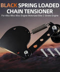 Spring Loaded Chain Tensioner For 49cc 66cc And 80cc 2 Stroke Motorized Bikes With Adjustable Guide Wheel No Slip Chain Roller Black