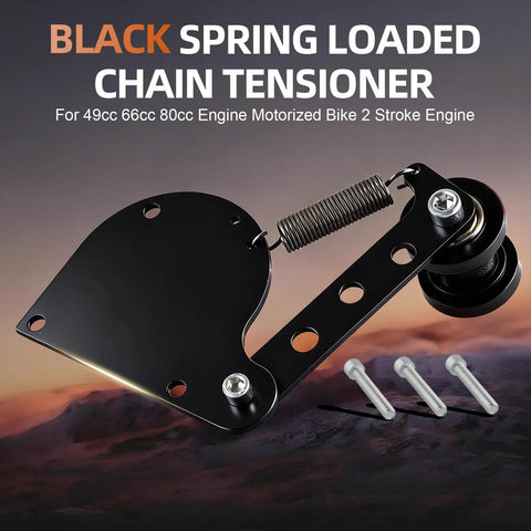 Spring Loaded Chain Tensioner For 49cc 66cc And 80cc 2 Stroke Motorized Bikes With Adjustable Guide Wheel No Slip Chain Roller Black