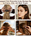 Magnetic Hair Clips For Women With Strong No Slip Hold Seamless 2 In 1 Design in various styling examples for thick or thin hair