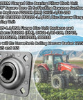 Relubricable One And One Eighth Inch Square Bore Disc Harrow Flange Bearing Unit with tractor in the field background