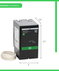 Homeline SurgeBreaker 25kA Surge Protection Device dimensions with LED indicator and plug for 120 240V 1 Phase 3 Wire.
