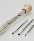 Rock Solid Wire Rounder Pin Vise With Swivel Head Wooden Handle And Kickass Collet Chuck Kit Featuring Slick Precision Burs For Jewelry Making Metal Shaping And Craft Projects.