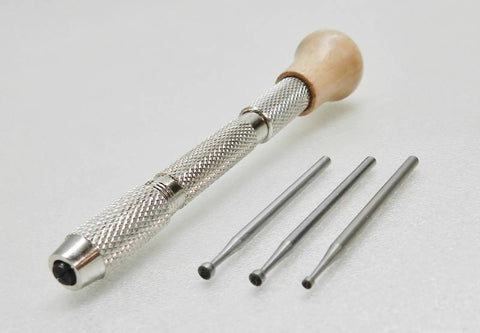 Rock Solid Wire Rounder Pin Vise With Swivel Head Wooden Handle And Kickass Collet Chuck Kit Featuring Slick Precision Burs For Jewelry Making Metal Shaping And Craft Projects.