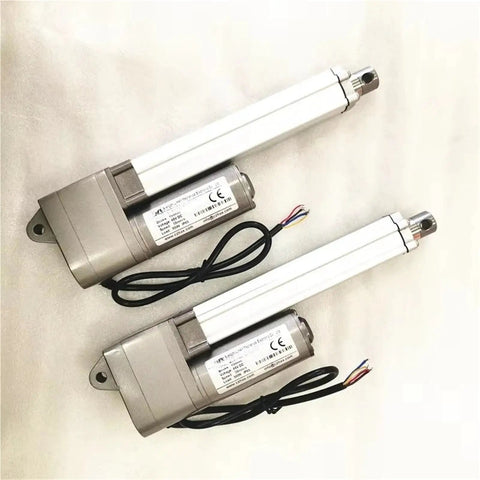 Two metal 12 Volt Linear Actuator With Potentiometer Dialed In For Precise Motion Control And Adjustable Stroke for DIY projects