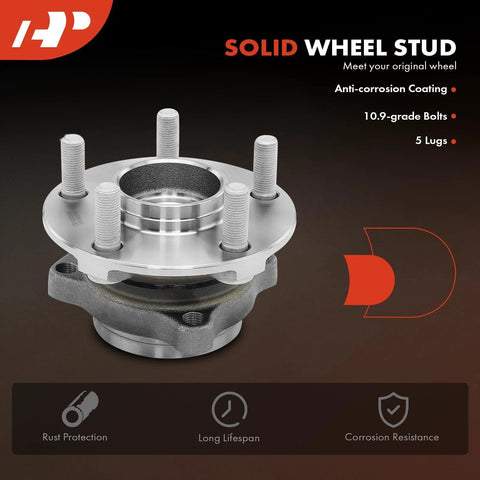 Front view of Front Wheel Bearing And Hub Assembly 5-Lug Fit For Subaru Forester 2014-2018, Impreza 2014-2019, Crosstrek 2016-2021
