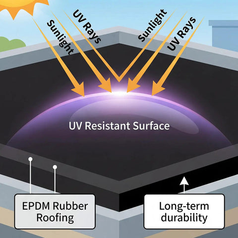 Top Shelf Epdm Rubber Roofing And Waterproofing Membrane Featuring 27.5 Mil Thickness for UV resistant surface on flat roofs.