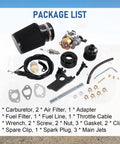 High Performance Carburetor Air Filter Adapter Jet Kit Upgrade For GX160 GX200 Predator 212cc package contents