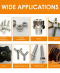 Various fastener types used with Half Inch Drive Universal Spline Socket Set for SAE and Metric Bolts