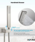 Brushed Nickel Waterfall Bathtub Faucet With Wall Mounted Hand Held Shower Rough In Valve Solid Brass Tub Filler Spout And Sprayer Modern Home Upgrade Spa Vibe handheld sprayer