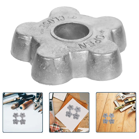 Heavy Duty Aluminum Gas Cylinder Handwheel Hexagonal Silver Valve Control Knob For Industrial Use Leak Reduction Grip Handle Replacement Kit, close-up