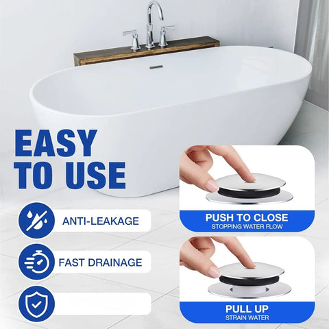Strong & Easy Installs Bath Tub Drain Plug Metal Drain Stoppers Long Service Bath Tub Drains Plugs for K-7272 K-7271 with anti-leakage feature.