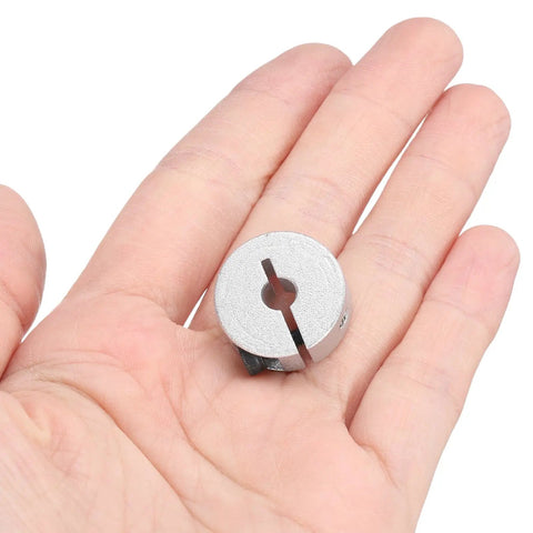 Six Piece Single Split Clamp On Shaft Collars 5mm Bore 20mm Outer Diameter 8mm Thick Aluminum Alloy Set Screw Clamp Collar 6061 Heavy Duty