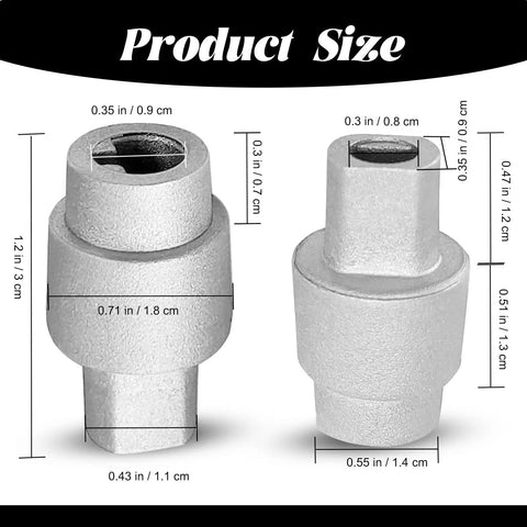 Aluminum Alloy Temperature Door Servo Coupling Replacement For Dodge Ram 1500 1999 To 2001 And Dodge Ram 2500 3500 1999 To 2002, dimensions showing.
