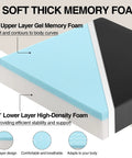 Ergonomic Recliner Seat Cushion 18 By 18 Inch Thick Gel Fill for Seniors with 1 inch gel foam and 3 inch high-density foam layers.