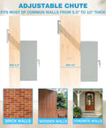 Through Wall Drop Box With Lock For Secure Mail And Payments Wall Mailbox With Rainproof Cover And 10 Inch Adjustable Chute demonstration