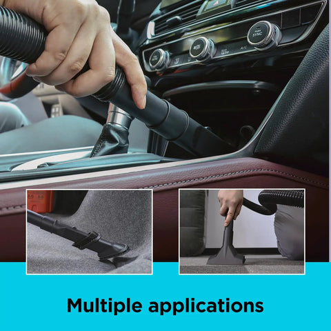 No Sweat Three Gallon Wet Dry Shop Vacuum Portable Corded Build With Smart Float Valve And Ten Foot Reach in car for cleaning.